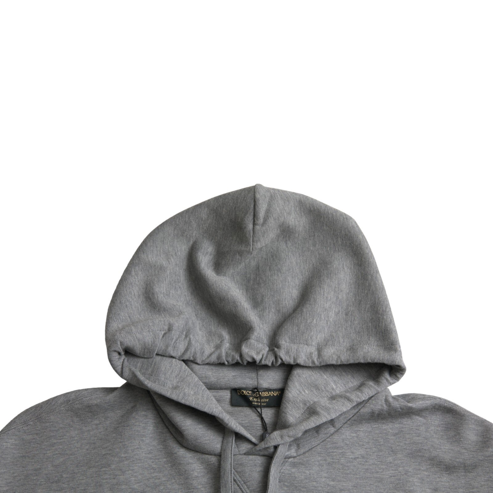 Sweat à capuche en coton gris Dolce & Gabbana avec logo, style décontracté et confortable, visible sur cette image.