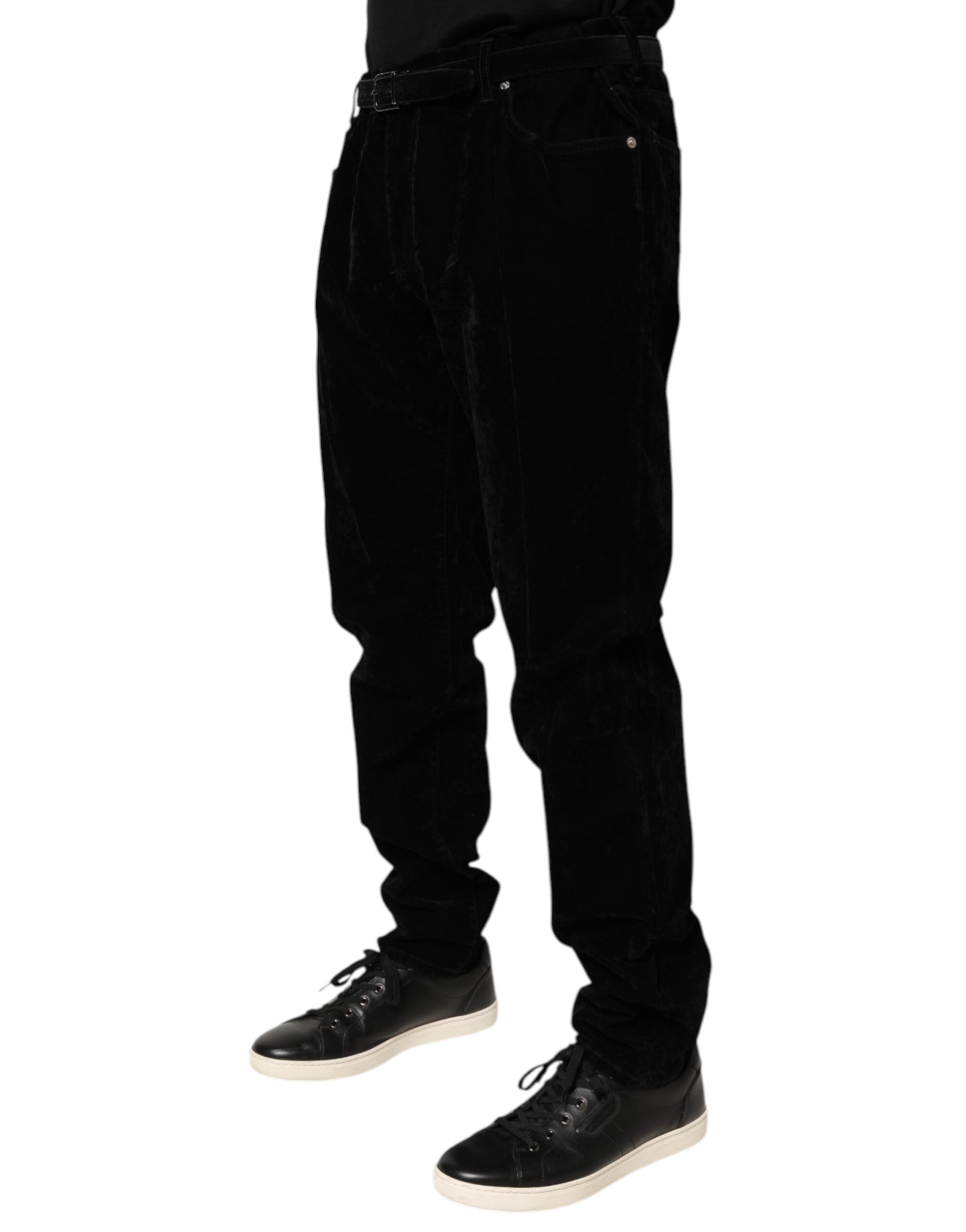 Jeans slim en coton noir de Dolce & Gabbana, coupe ajustée, avec détails classiques en denim.