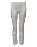 Pantalon dolce & gabbana en satin ivoire avec taille haute, coupe droite et plis subtils à l’avant