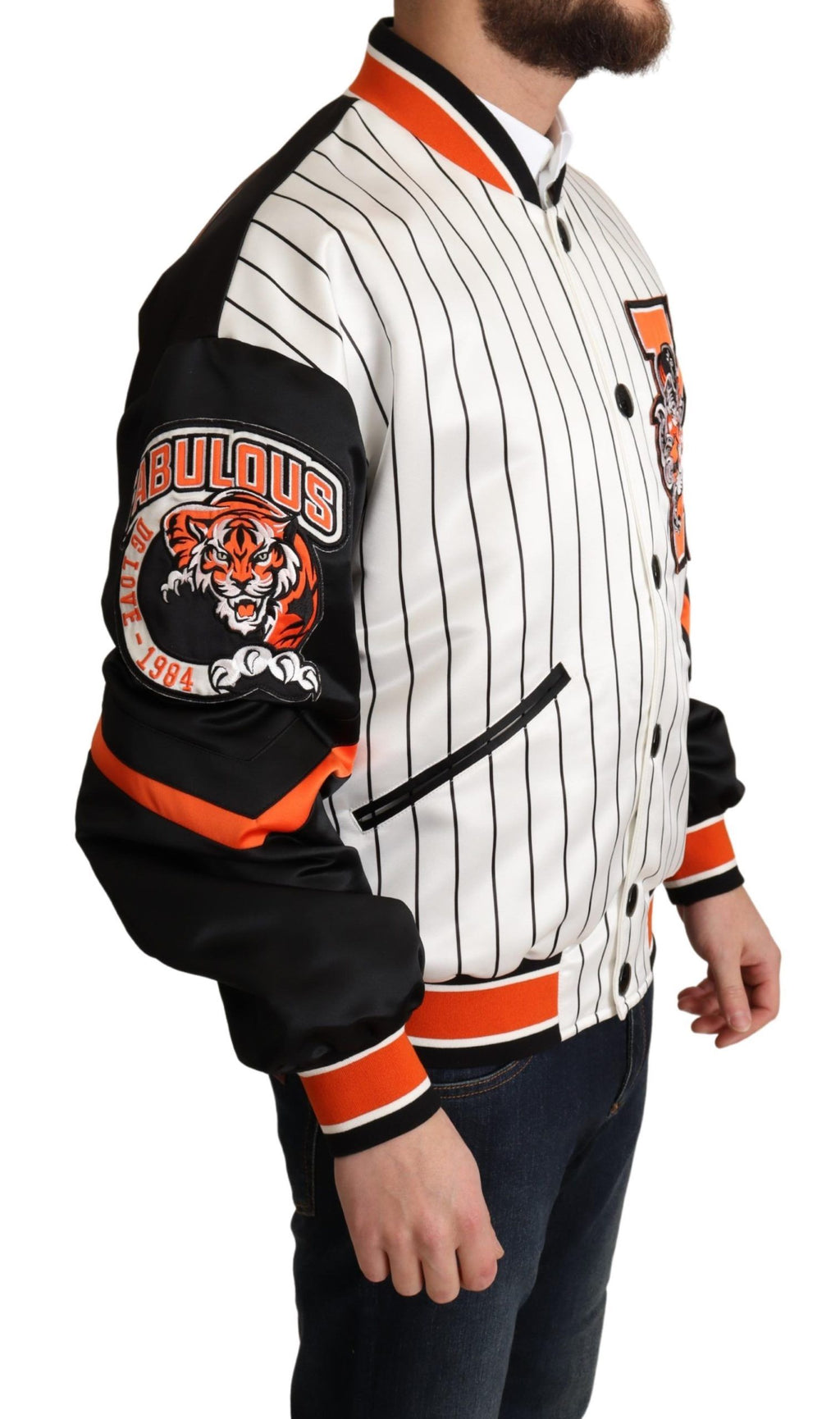 Veste bomber multicolore Dolce & Gabbana King Logo DGMILLENNIALS avec logo sur le devant, style tendance et moderne.