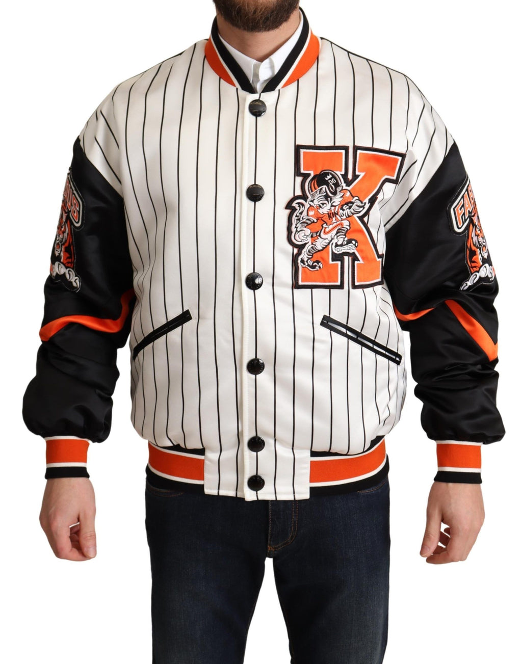 Veste bomber multicolore Dolce & Gabbana King Logo DGMILLENNIALS avec logo distinctif et design tendance.