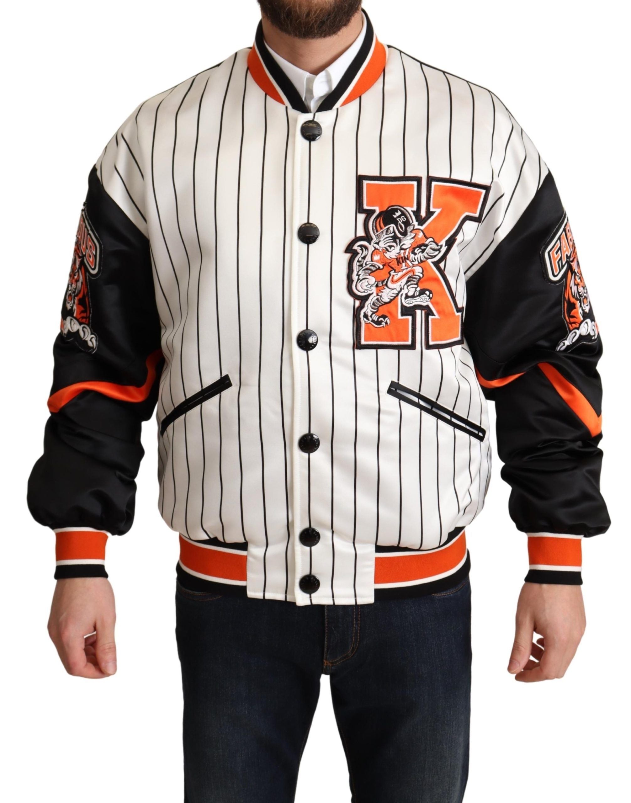 Veste bomber multicolore Dolce & Gabbana King Logo DGMILLENNIALS avec logo distinctif et design tendance.
