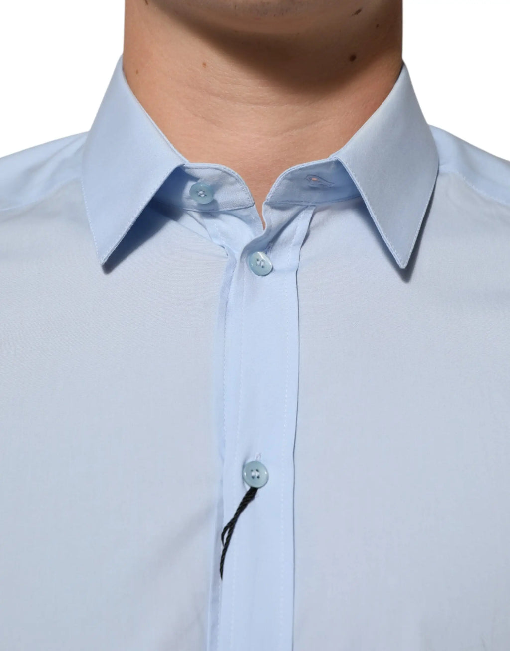 Chemise habillée homme dolce & gabbana bleu clair en coton avec col net et boutons assortis