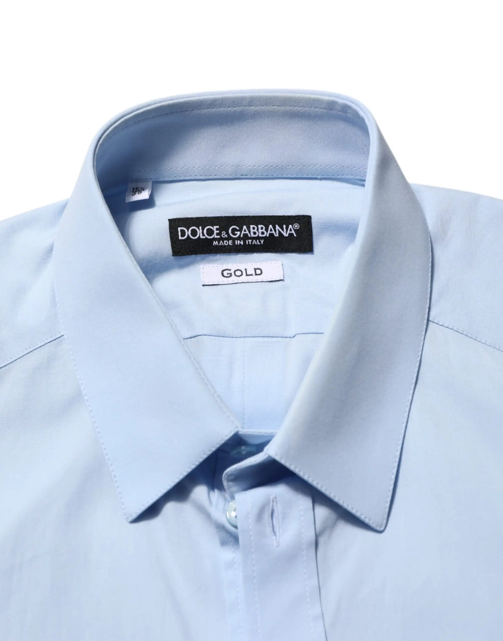 Chemise habillée pour homme dolce & gabbana en coton bleu clair avec col net et couture subtile
