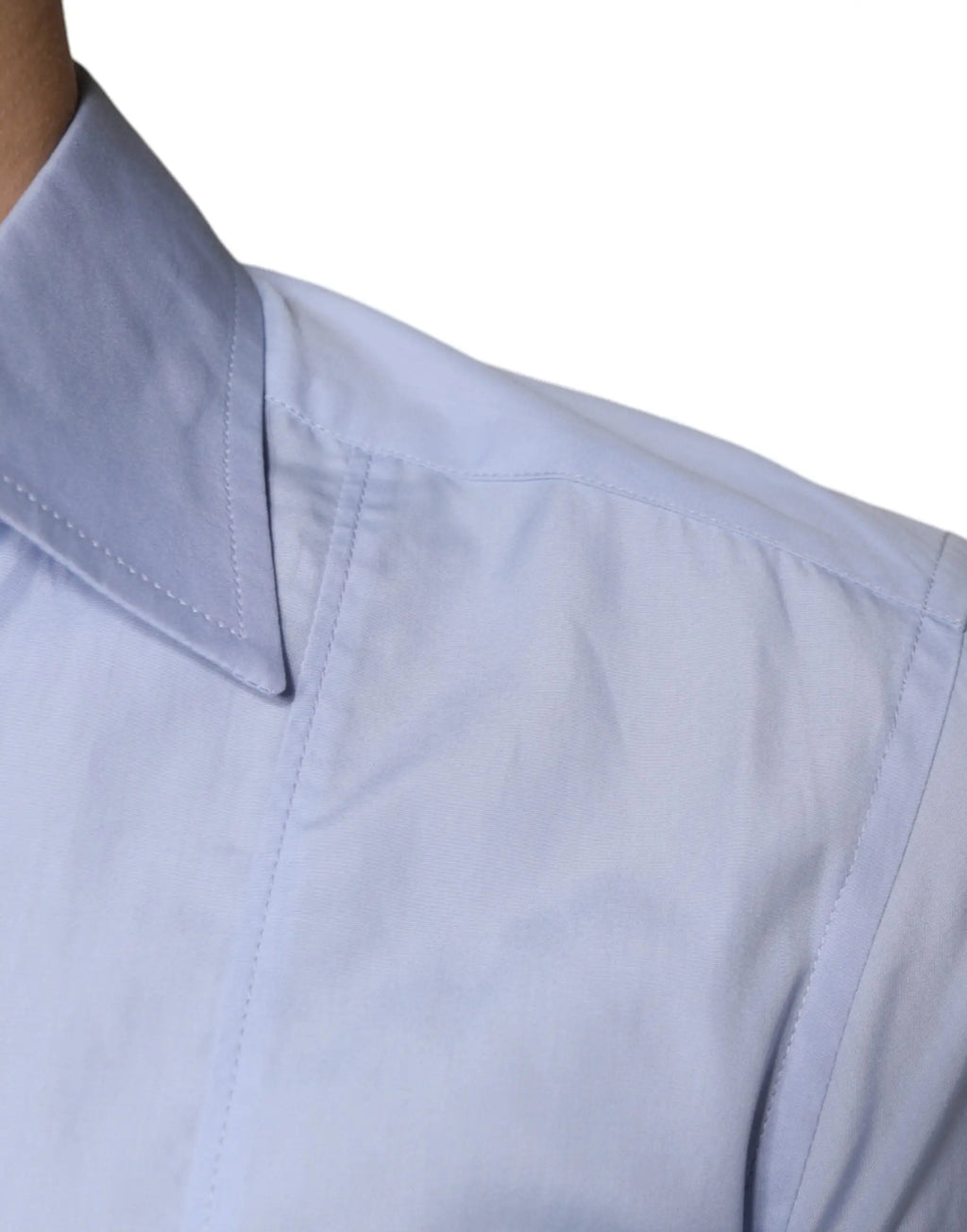 Chemise habillée homme dolce & gabbana bleu clair en coton avec col net et couture subtile