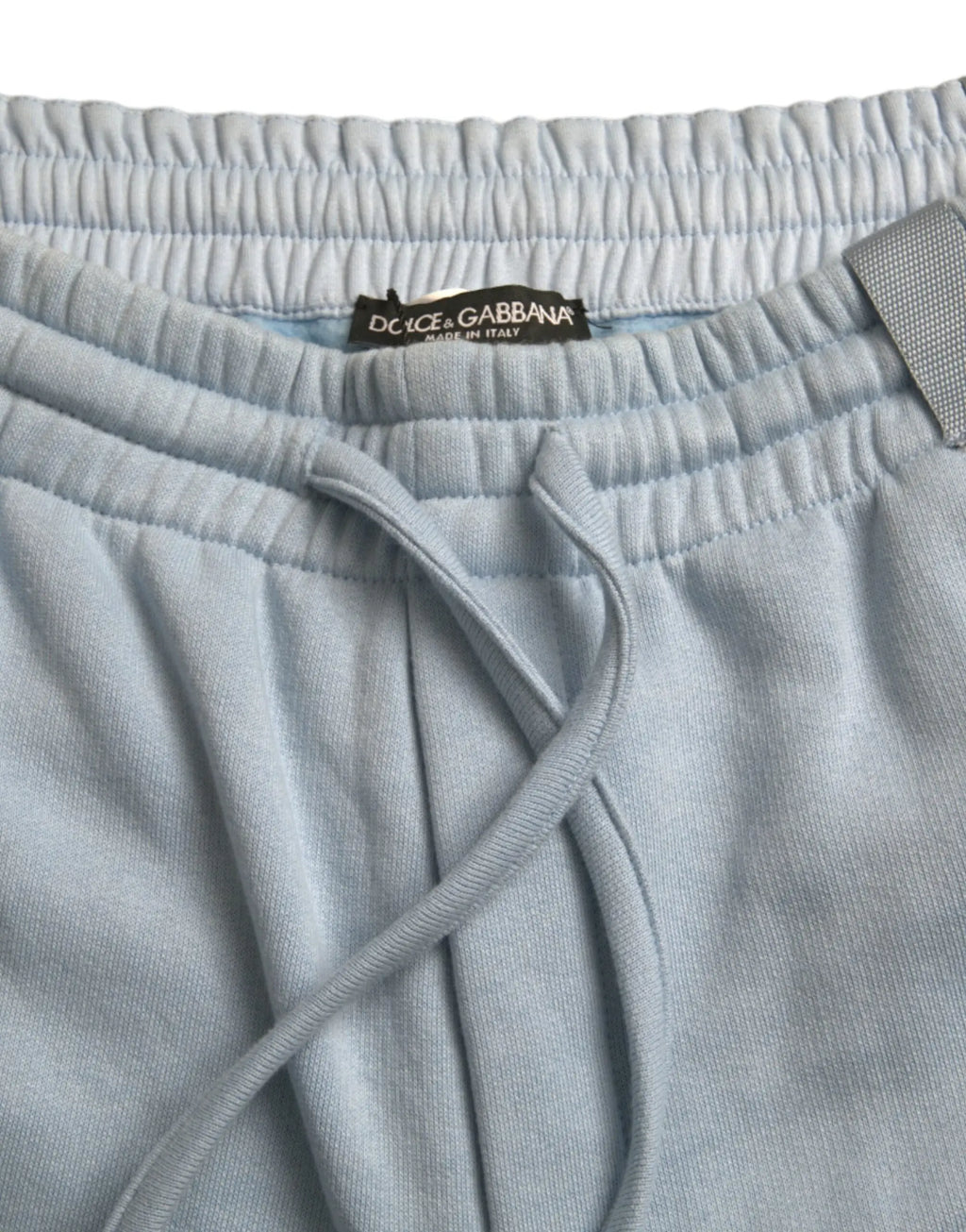 Pantalon de jogging dolce gabbana homme bleu clair en coton avec tissu doux texturé et taille élastique