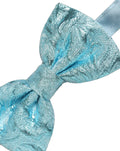 Noeud papillon dolce & gabbana light blue en brocart floral bleu clair avec motif tissé métallique ajustable
