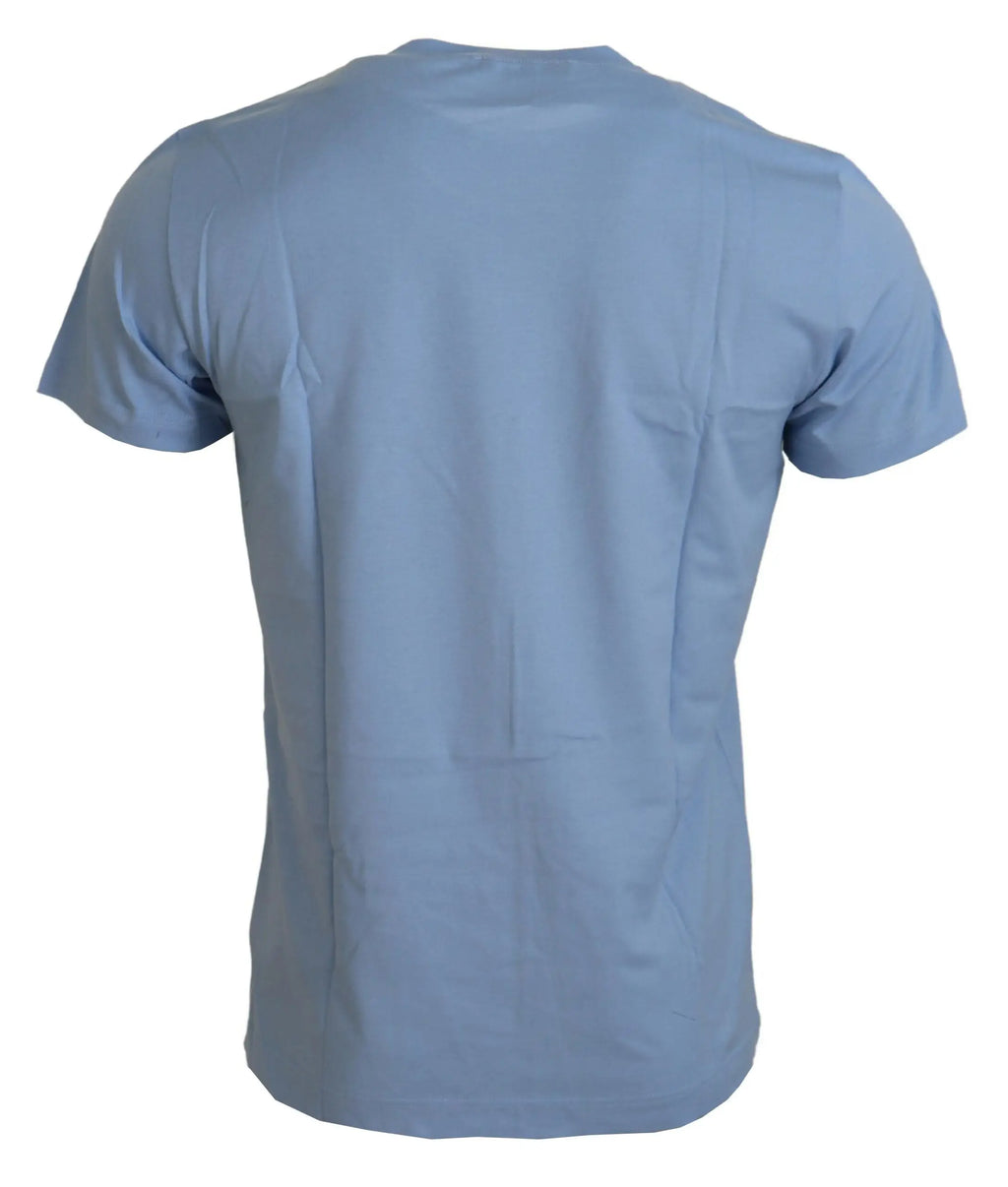 T-shirt en coton bleu clair dolce & gabbana avec col rond simple et manches courtes pour nouvel an 2017