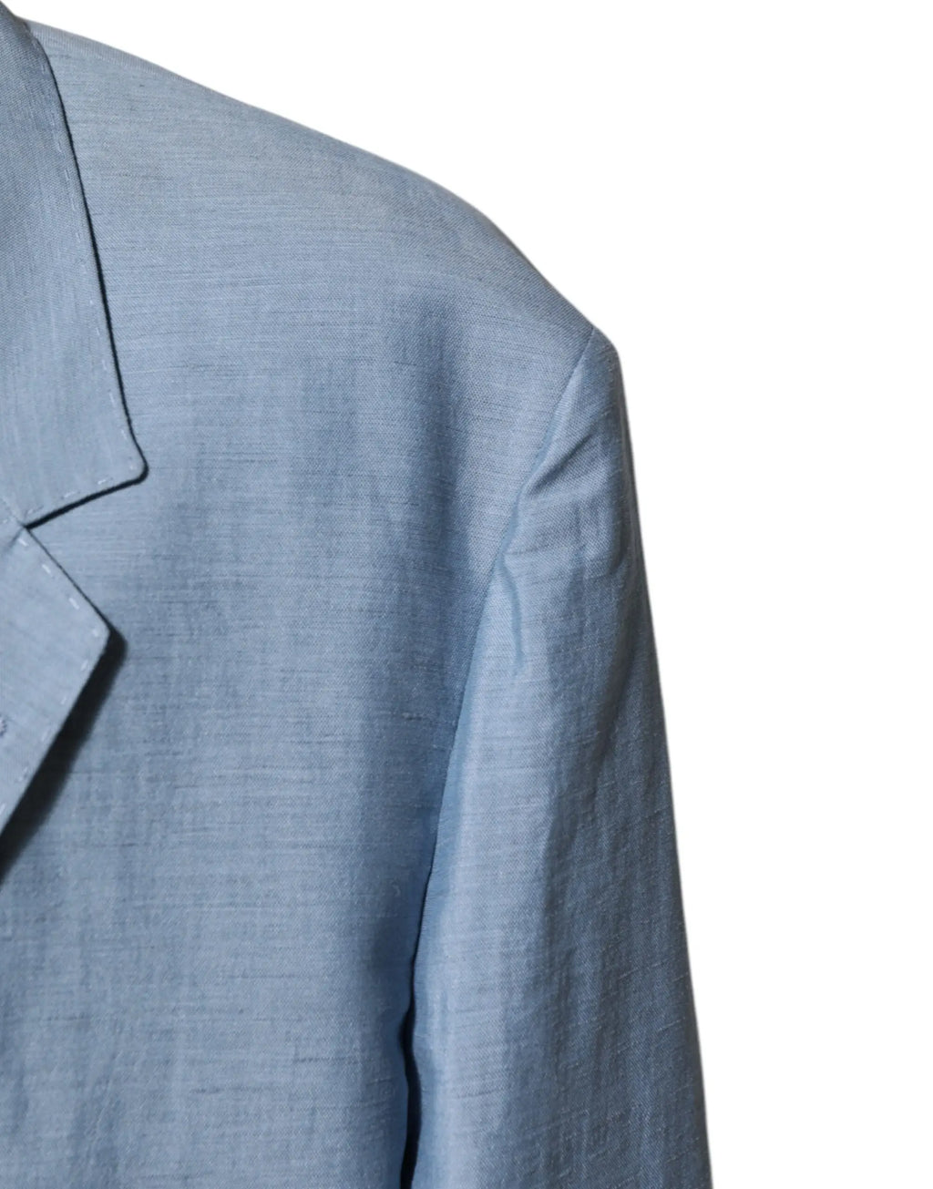 Veste blazer homme dolce gabbana bleu clair en lin avec tissage texturé subtil et épaule ajustée soignée