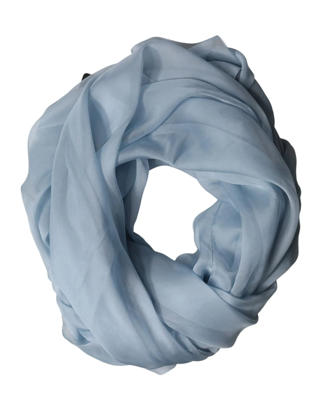 Dolce & gabbana light blue silk stole neck wrap shawl 200cm x 130cm soft sheer scarf with gentle drape and subtle folds