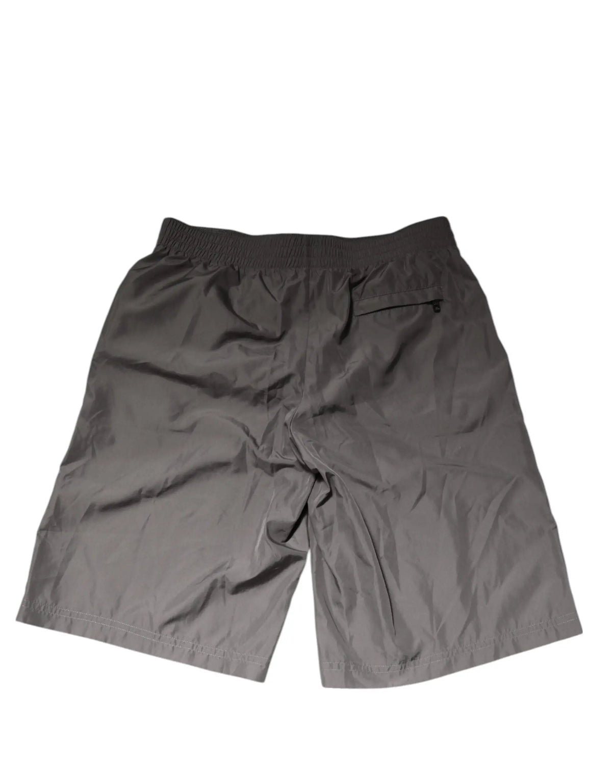 Shorts swimwear dolce & gabbana gris foncé en nylon léger avec taille élastique et petite poche zippée au dos