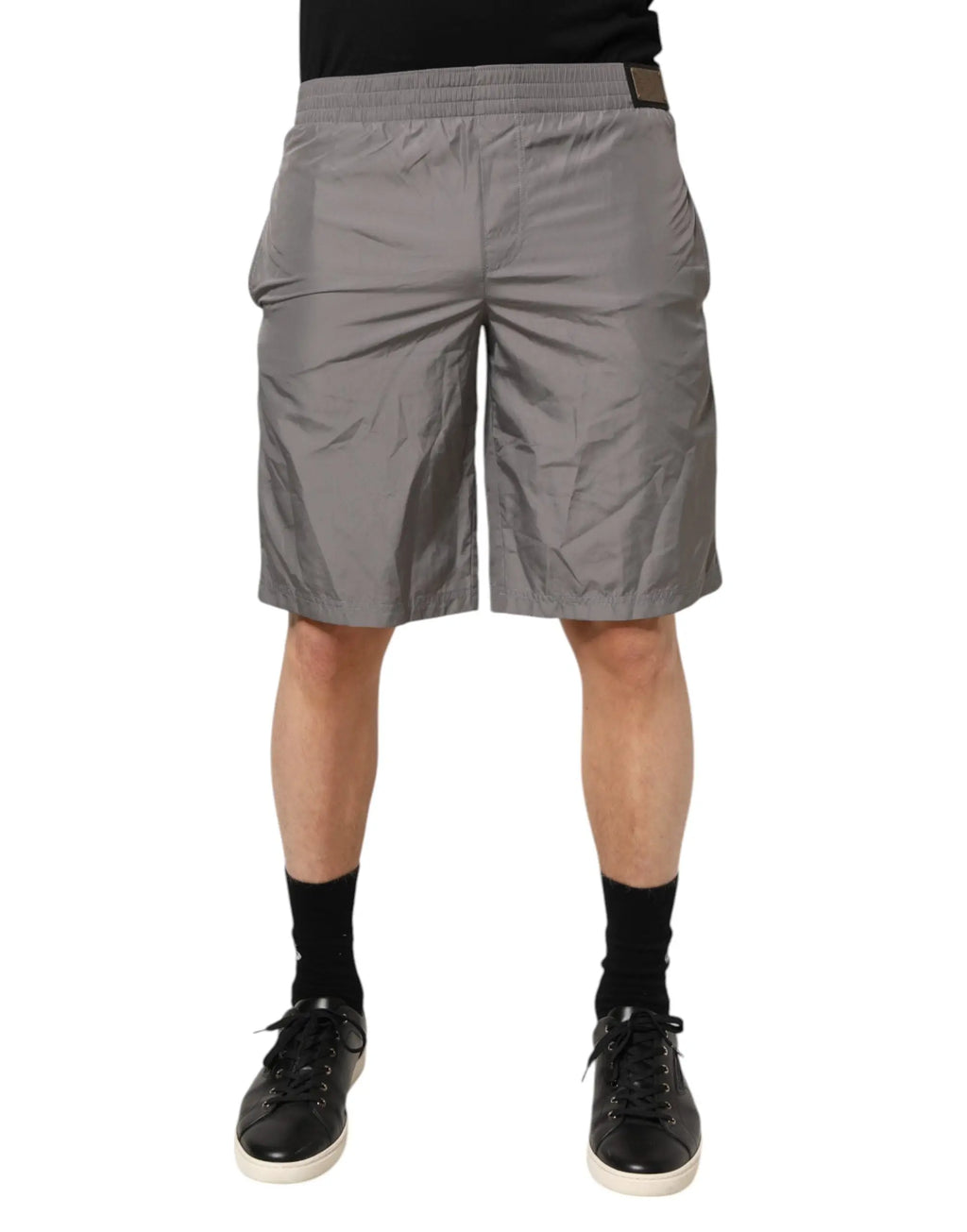 Shorts de bain dolce & gabbana en nylon gris clair avec taille élastique et coupe décontractée