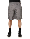 Shorts de bain dolce & gabbana en nylon gris clair avec taille élastique et coupe décontractée