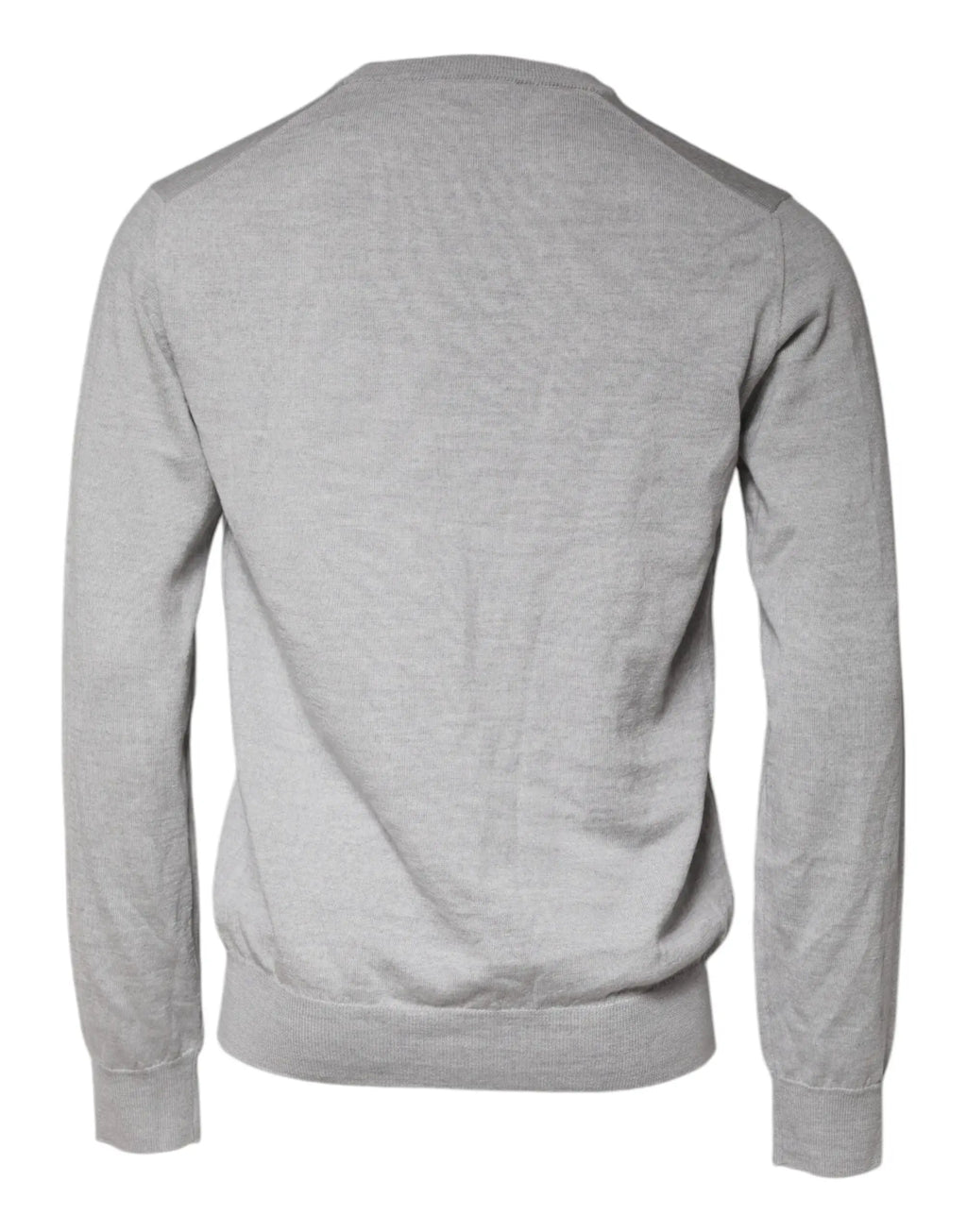 Pullover dolce & gabbana gris clair en laine avec col rond classique et manches longues en gris chiné doux