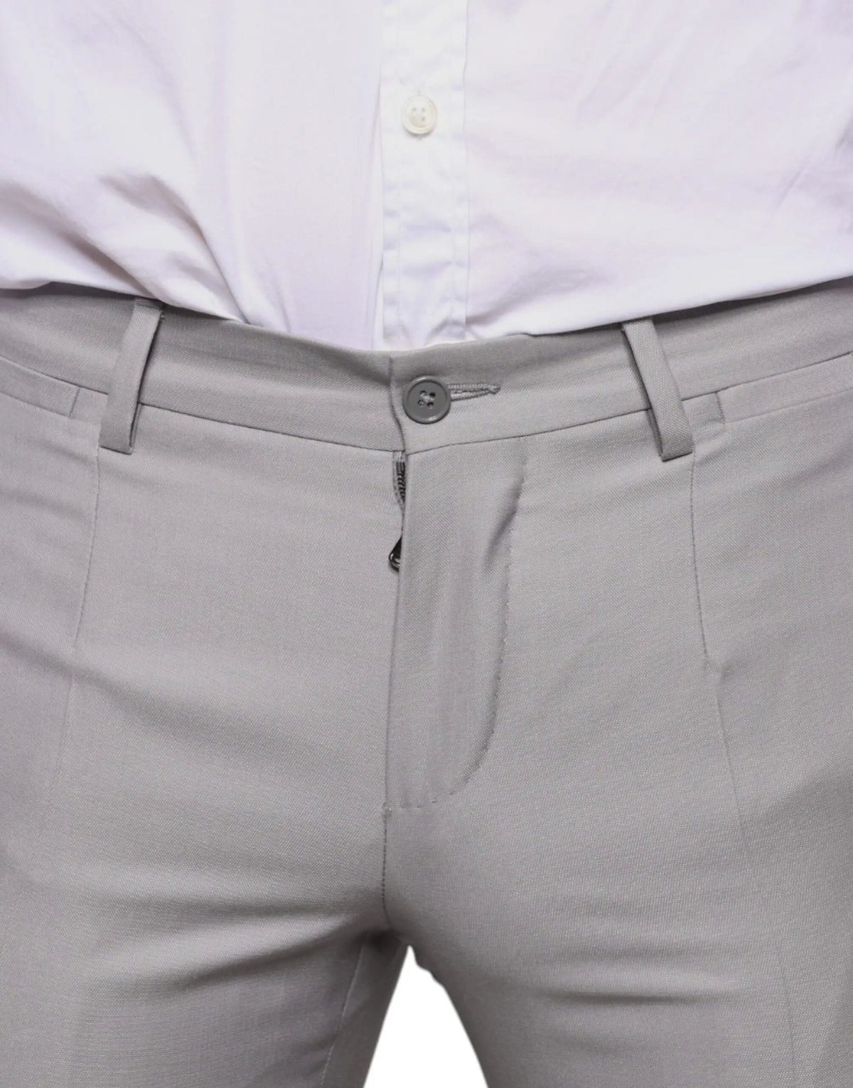 Pantalon de costume gris clair en laine dolce gabbana avec texture subtile et passants de ceinture assortis