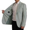 Blazer dolce & gabbana vert clair en laine vierge et soie avec coupe structurée et coutures discrètes