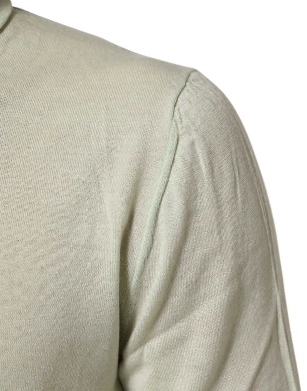 Pull à col roulé dolce & gabbana vert clair avec logo, tricot doux blanc cassé à texture côtelée subtile