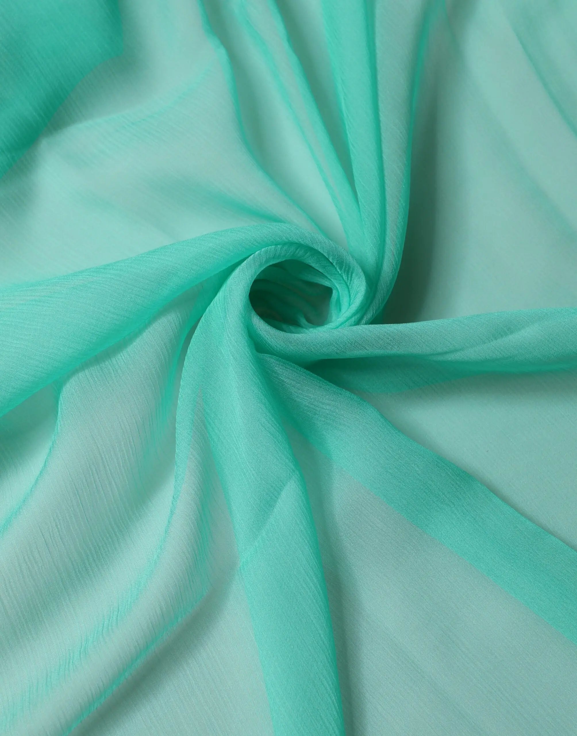 Foulard dolce & gabbana vert clair en soie chiffon translucide avec texture côtelée délicate 131cm x 126,5cm