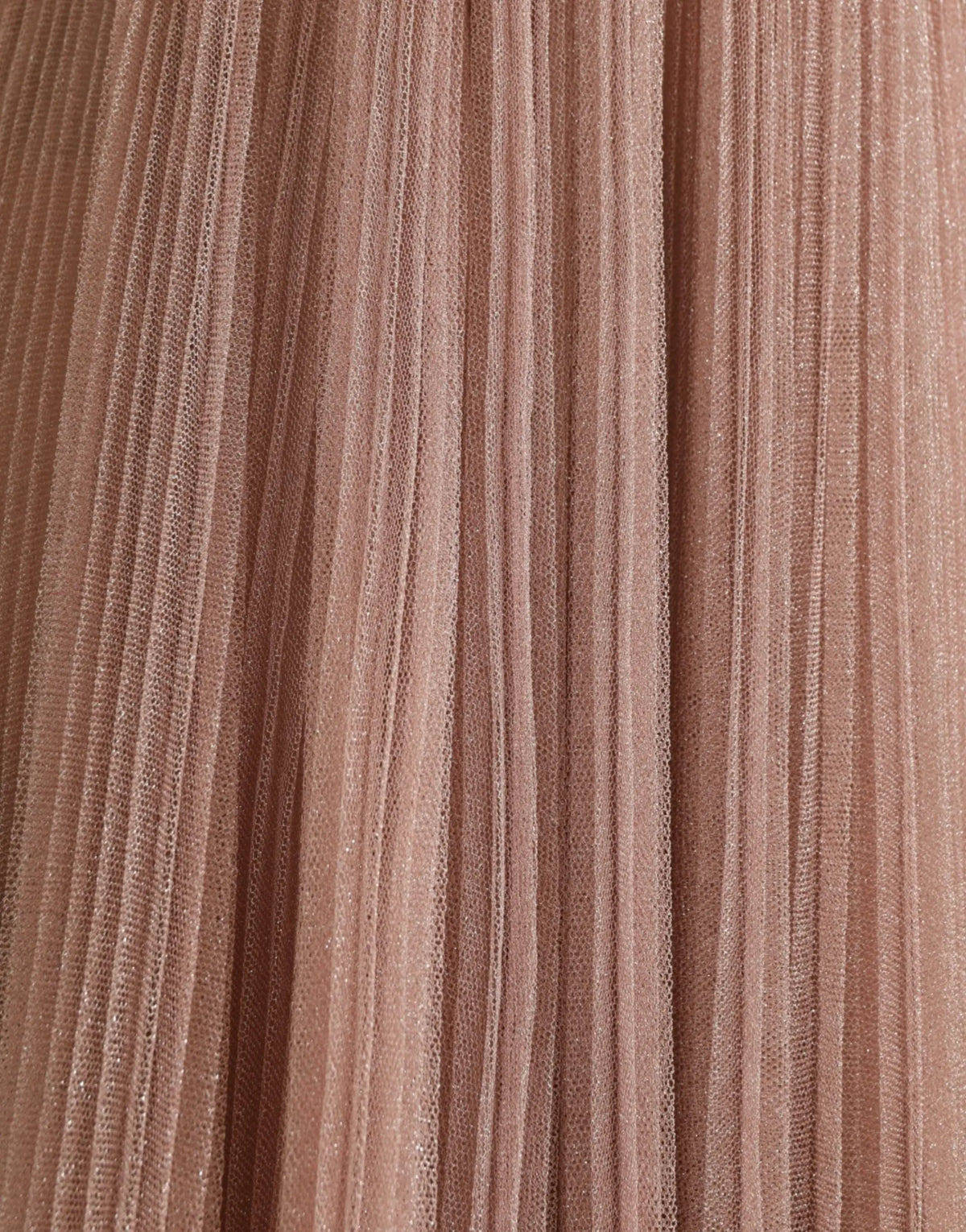 Jupe plissée délicate couleur vieux rose en tulle transparent à léger éclat pour robe one shoulder dolce & gabbana