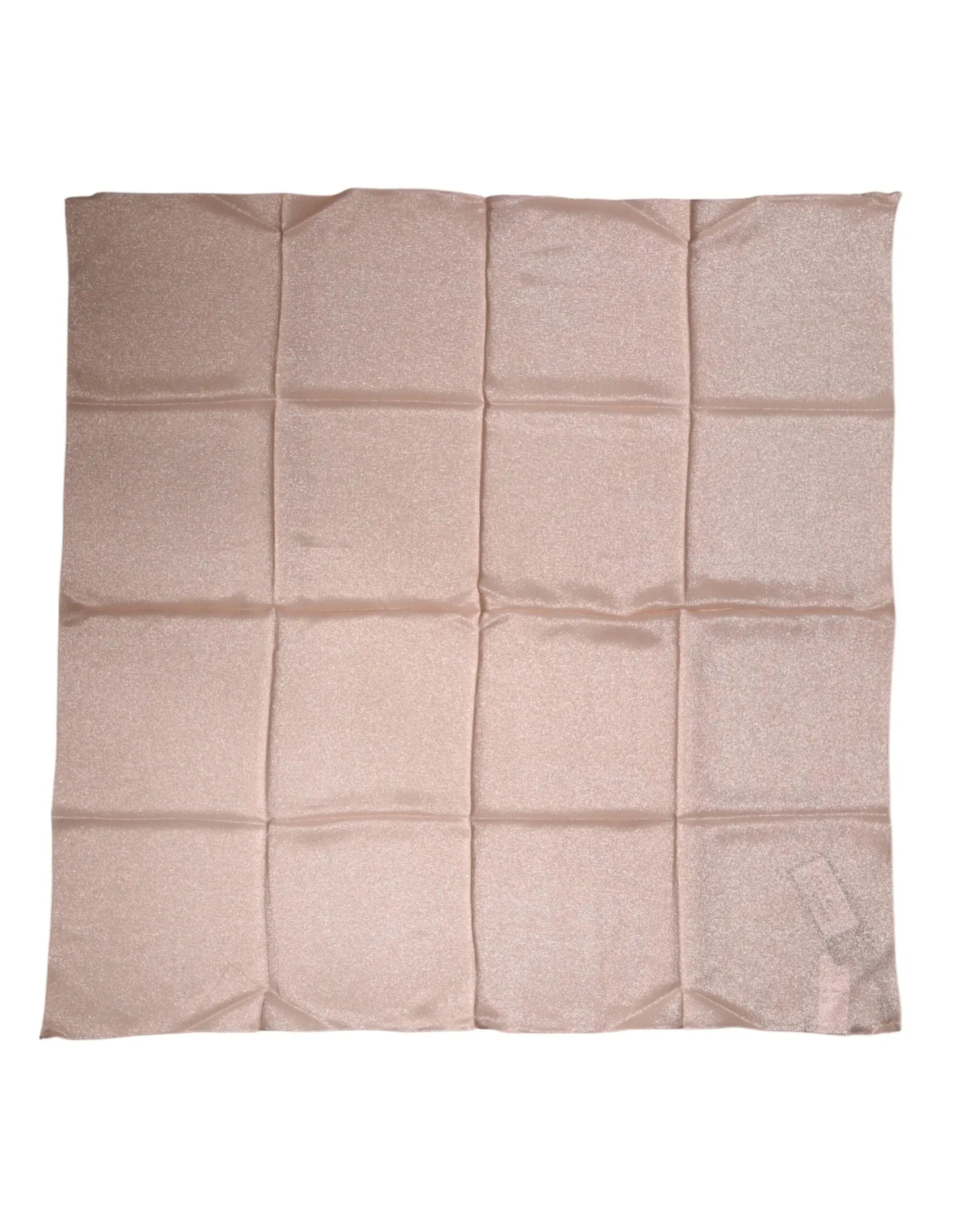 Foulard carré dolce & gabbana en mélange de soie rose pâle avec texture chatoyante et pliage en motif quadrillé