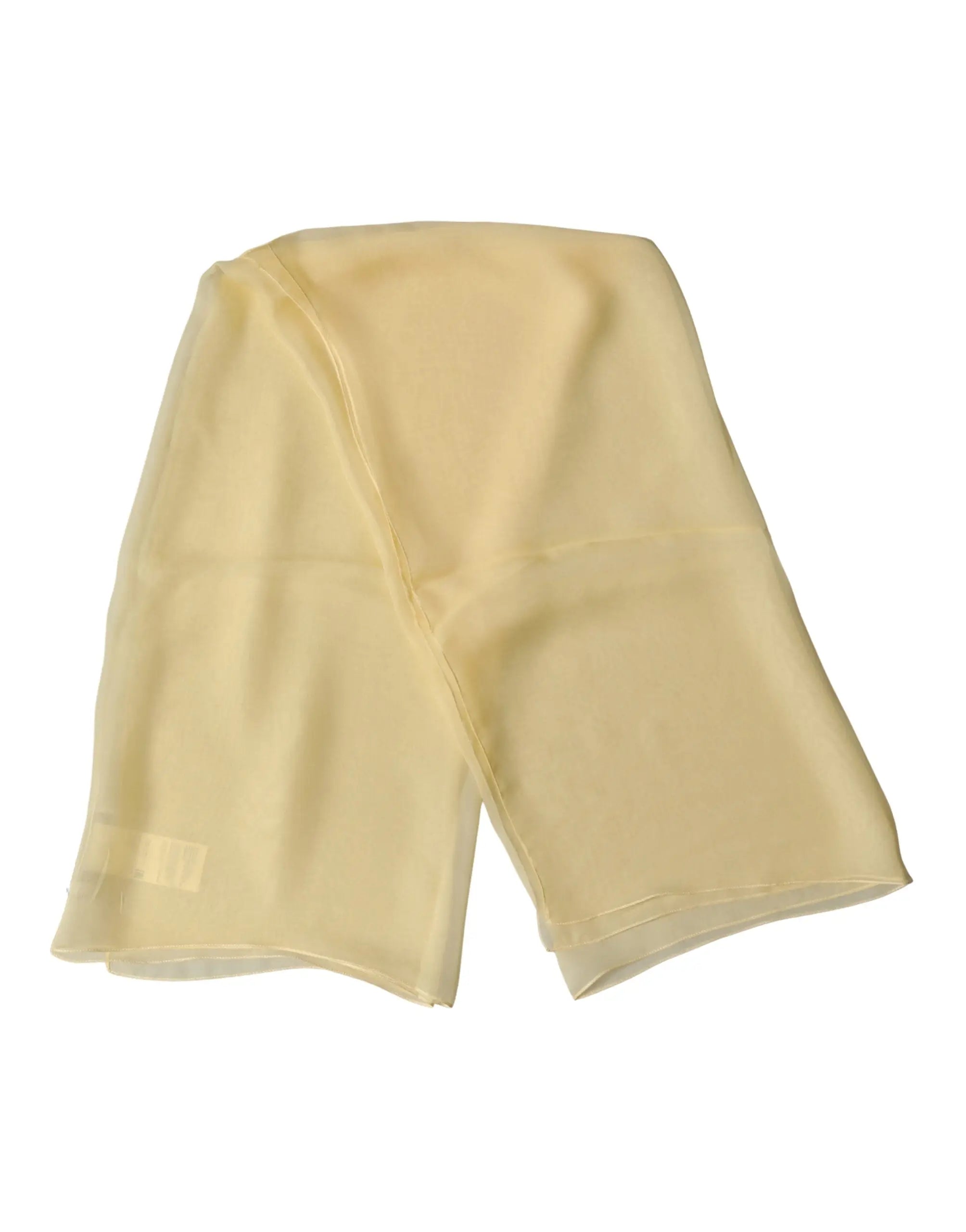 Écharpe foulard en soie légère jaune pâle dolce gabbana avec un éclat doux et des plis subtils 100cm x 99cm