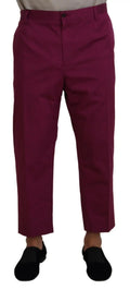Pantalon chino dolce & gabbana magenta en coton avec coupe droite classique et fermeture par bouton