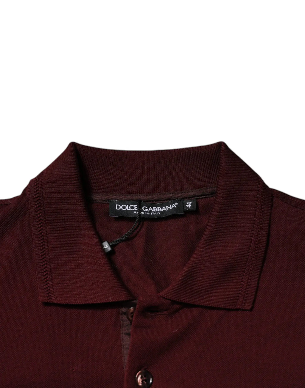 Polo à manches courtes dolce gabbana marron avec col côtelé et patte de boutonnage