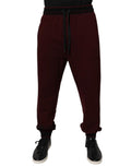 Dolce & gabbana pantalon de jogging homme en coton marron avec taille élastique noire et poignets côtelés