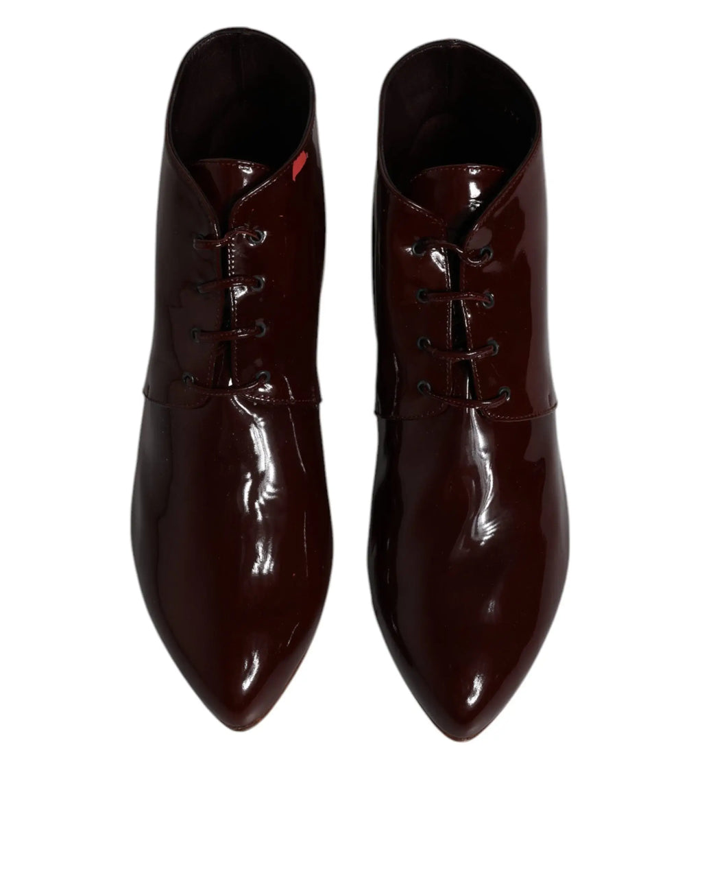 Dolce & Gabbana chaussures derby en cuir verni bordeaux avec lacets et bouts pointus