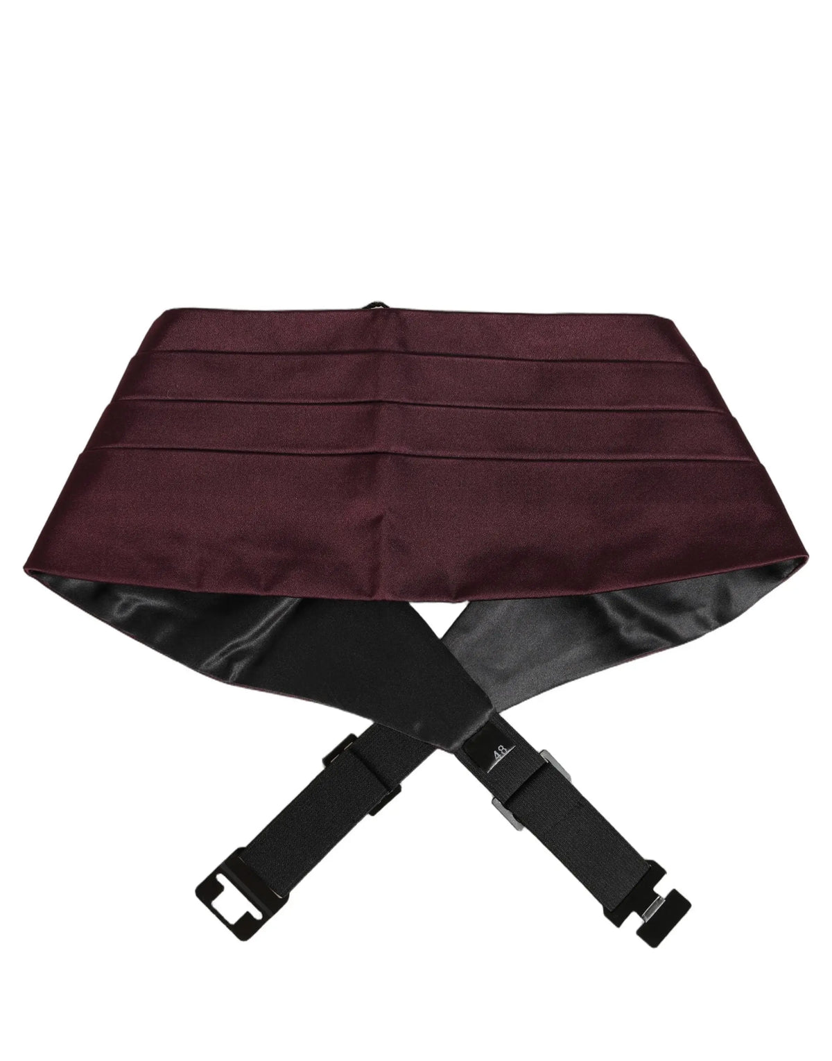 Dolce & gabbana maroon cummerbund en soie 100 pour cent avec doublure noire et sangles ajustables pour homme
