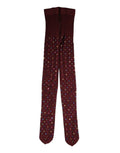 Collants en nylon marron dolce & gabbana ornés de cristaux multicolores dispersés