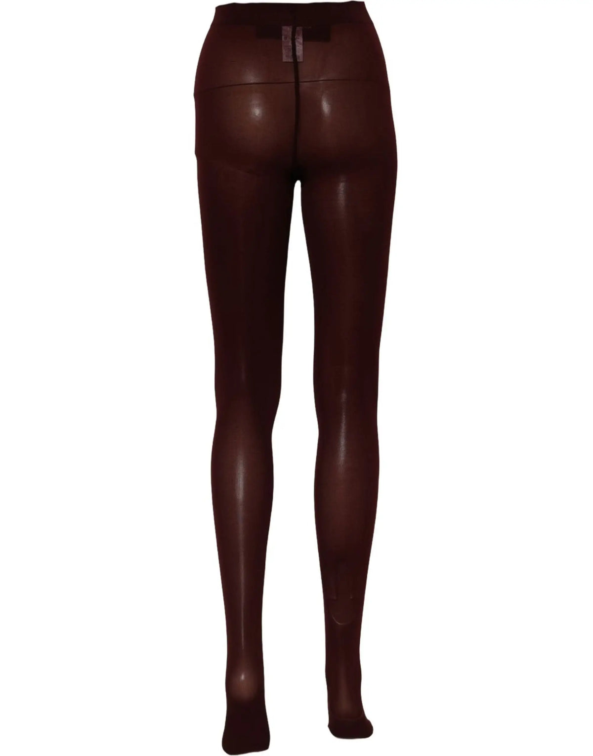 Collants dolce & gabbana marron foncé en nylon brillant, taille haute, matière lisse et extensible