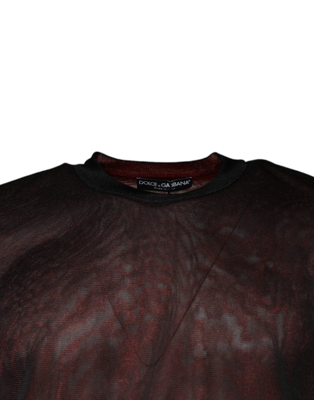 Dolce & gabbana pullover en polyester noir avec motif tie-dye bordeaux subtil en maille