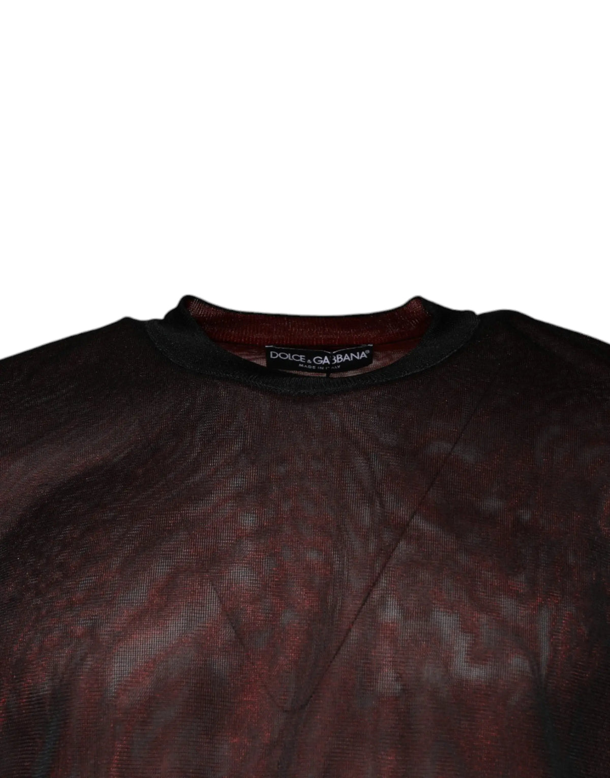 Dolce & gabbana pullover en polyester noir avec motif tie-dye bordeaux subtil en maille