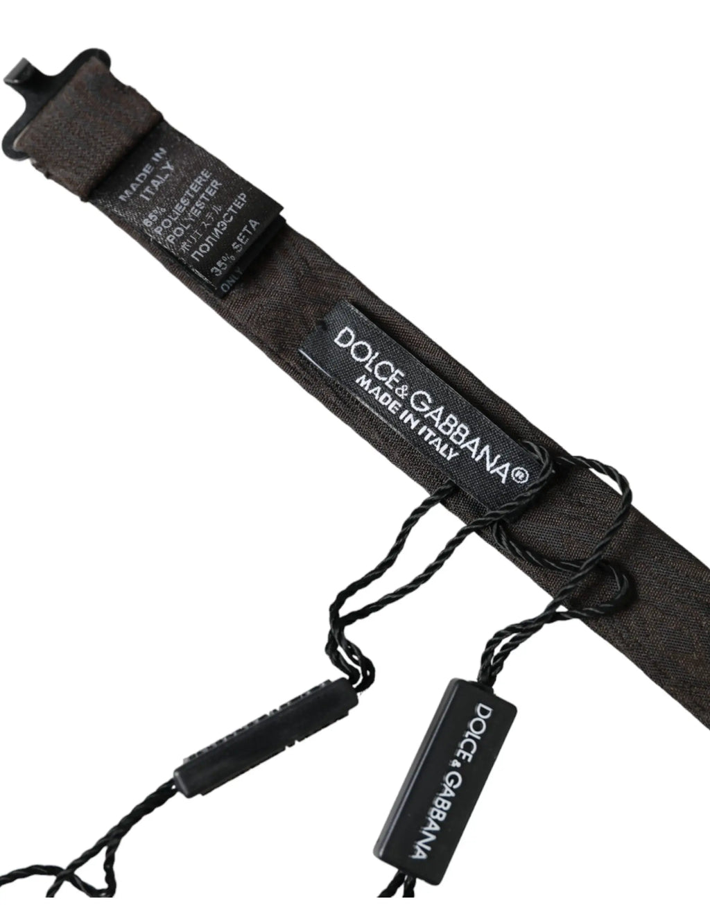 Black dolce & gabbana polyester and seta belt strap with logo tag for dolce & gabbana maroon silk adjustable neck men bow tie