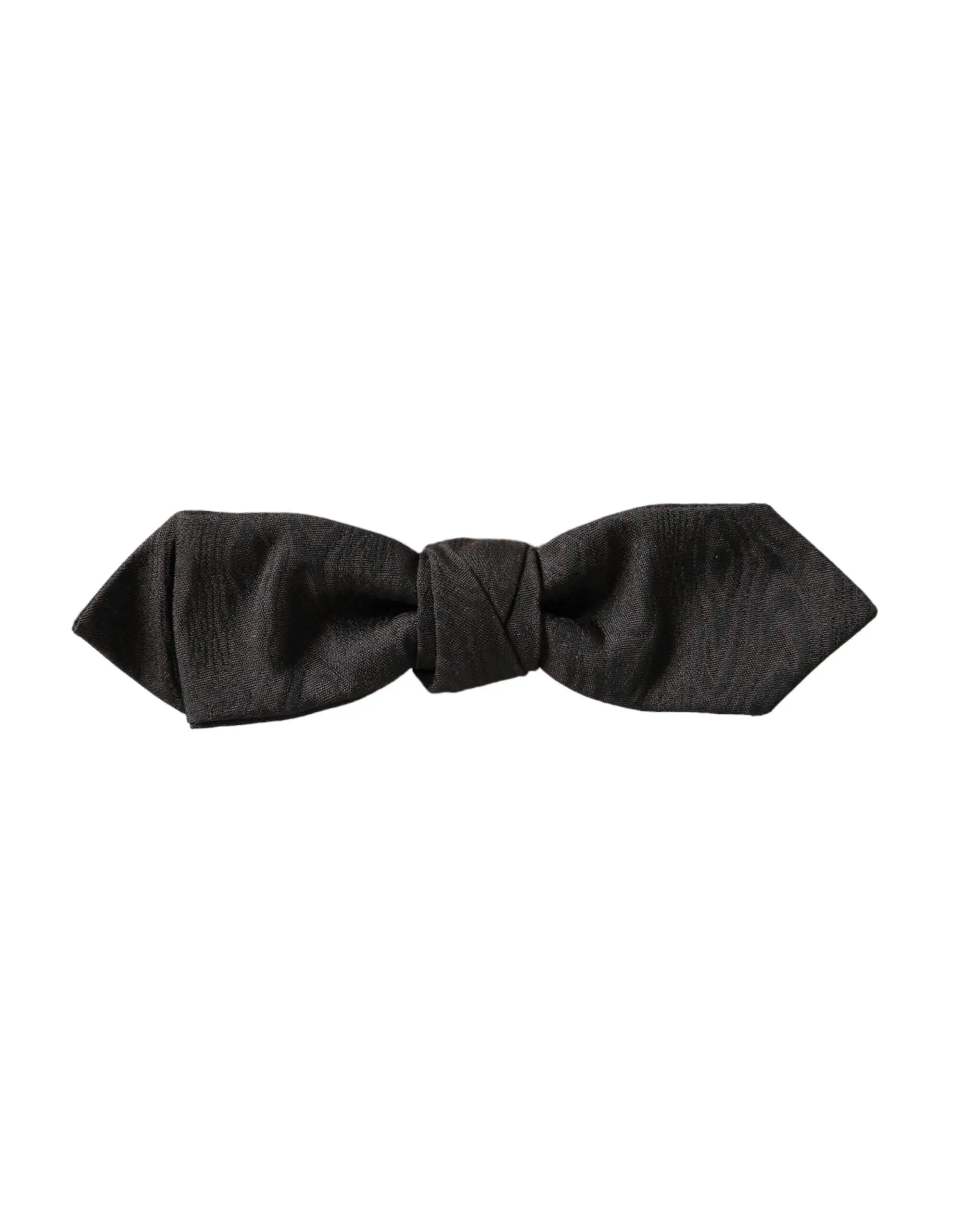 Noeud papillon homme dolce & gabbana en satin noir avec motif texturé subtil et ajustable en soie bordeaux
