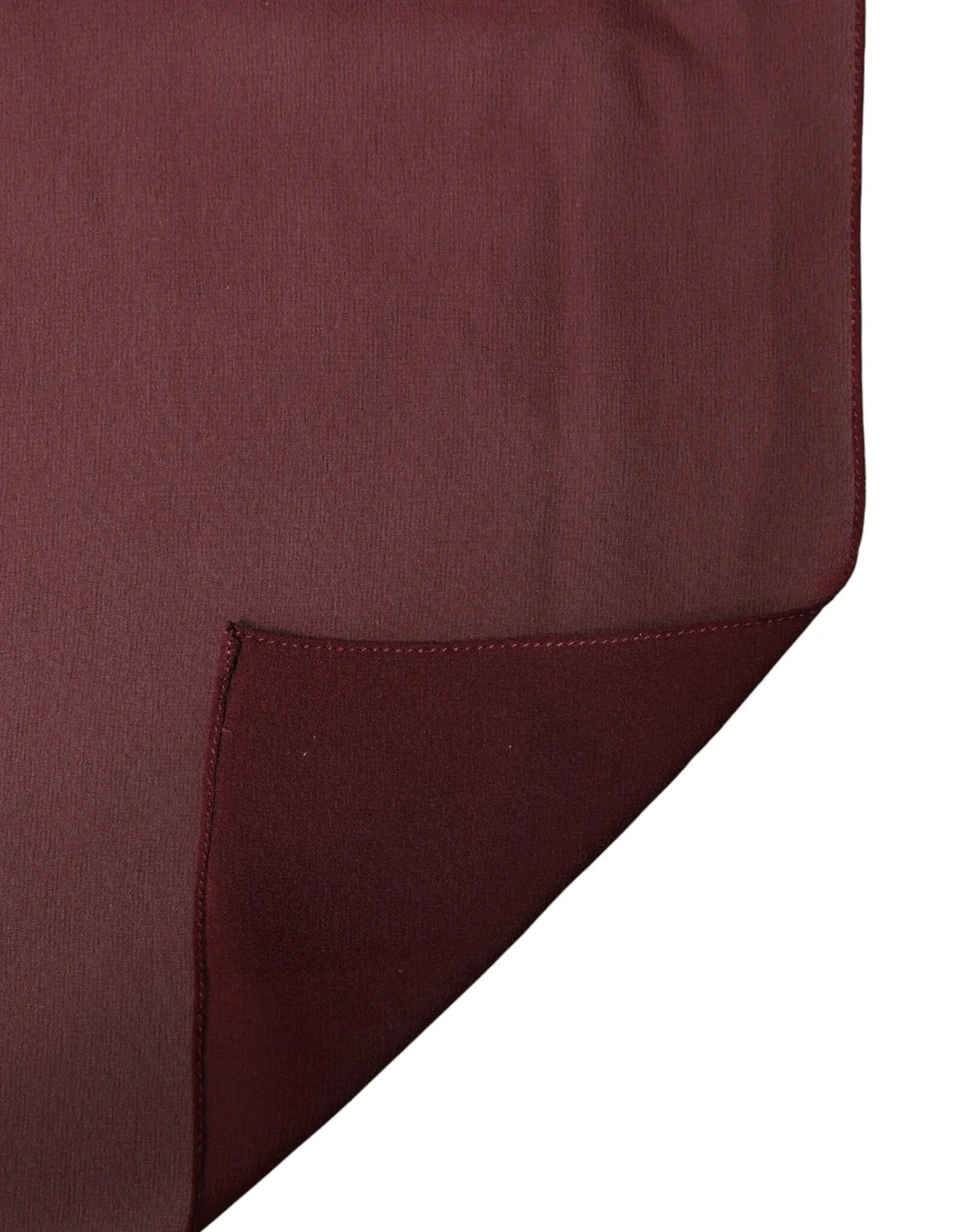 Dolce & gabbana maroon silk stole neck wrap shawl men’s scarf with smooth textured burgundy fabric and stitched edges