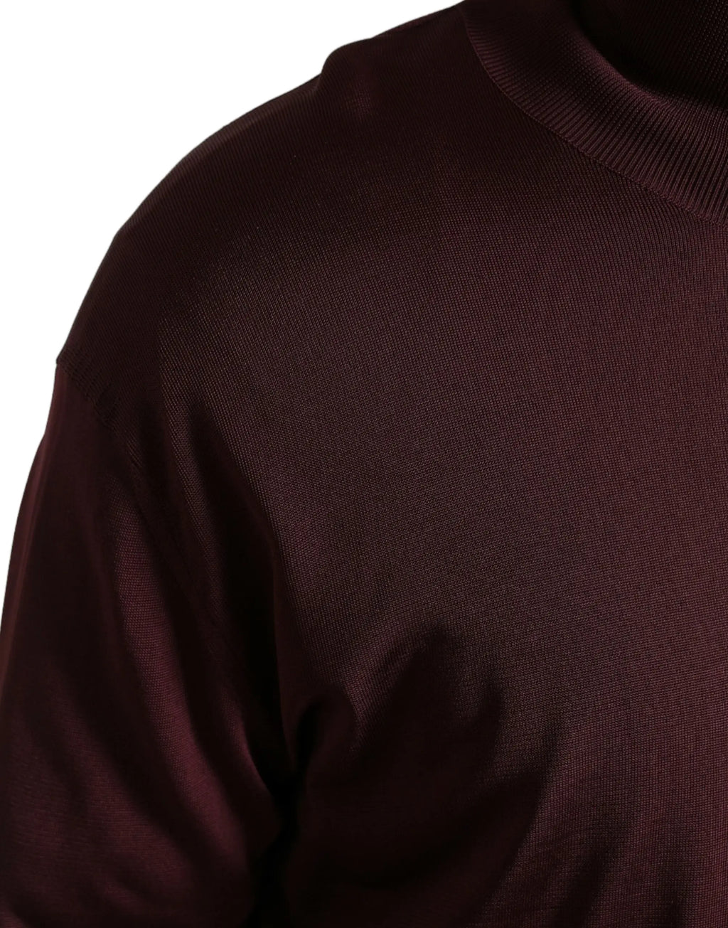Pull à col roulé bordeaux dolce & gabbana en viscose avec texture fine et col côtelé