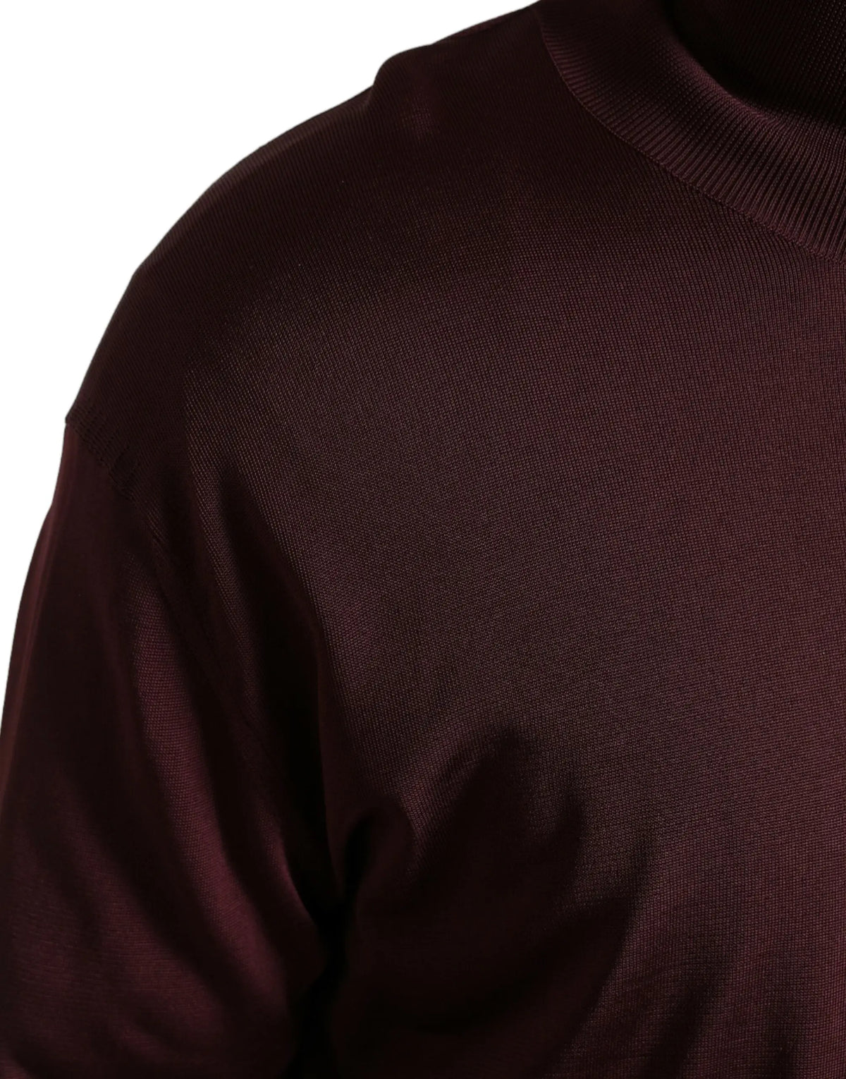 Pull à col roulé bordeaux dolce & gabbana en viscose avec texture fine et col côtelé
