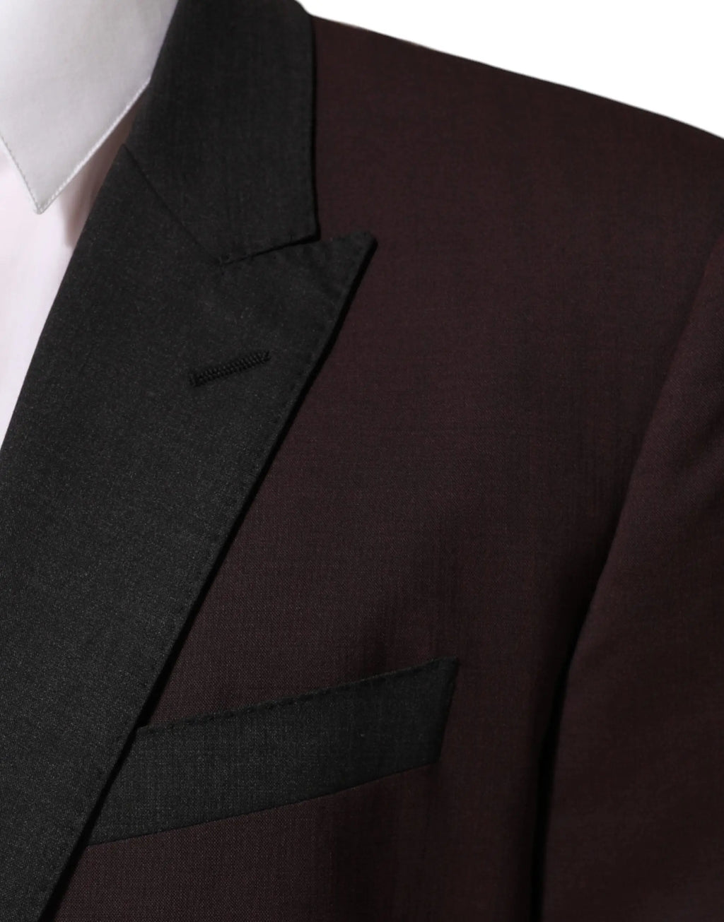 Veste de costume dolce & gabbana en laine bordeaux à deux boutons avec coupe ajustée et finition brillante