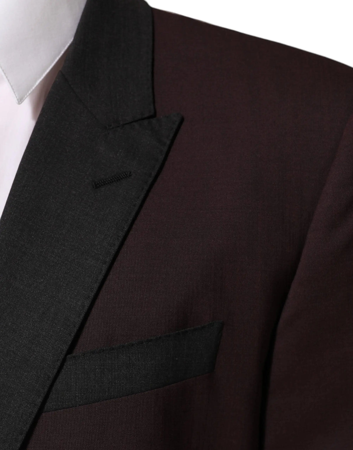 Veste de costume dolce & gabbana en laine bordeaux à deux boutons avec coupe ajustée et finition brillante
