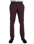 Un pantalon habillé homme marron foncé en laine dolce gabbana coupe ajustée jambes droites avec plis subtils devant