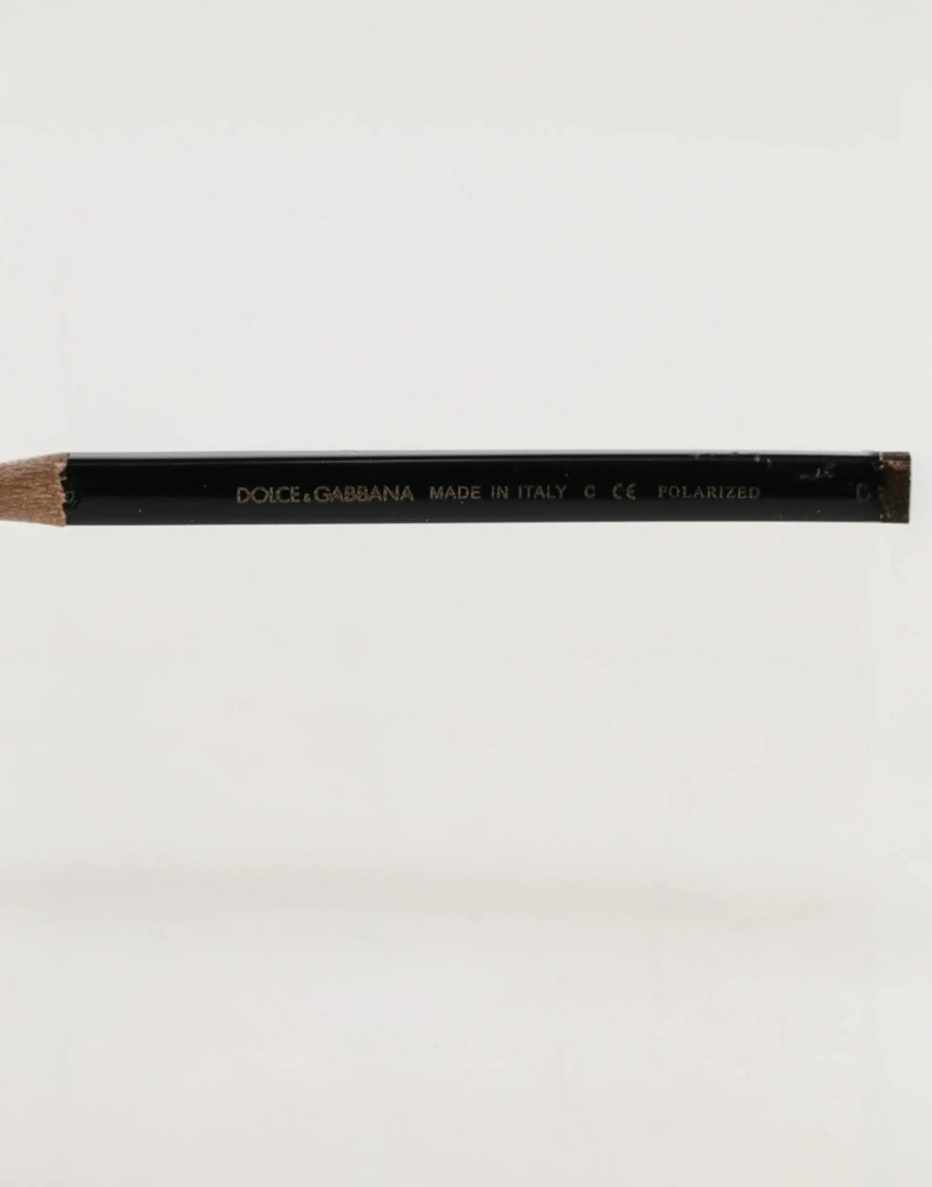 Dolce & gabbana matte black steel frame gray lens sunglasses with black pencil wooden tip labeled made in italy polarized