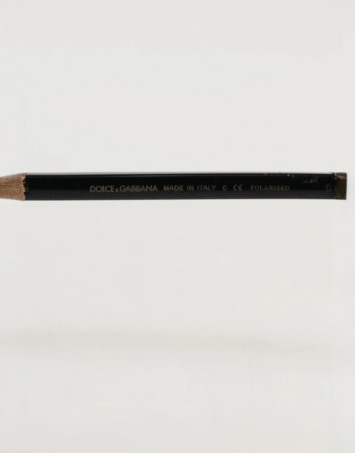 Dolce & gabbana matte black steel frame gray lens sunglasses with black pencil wooden tip labeled made in italy polarized