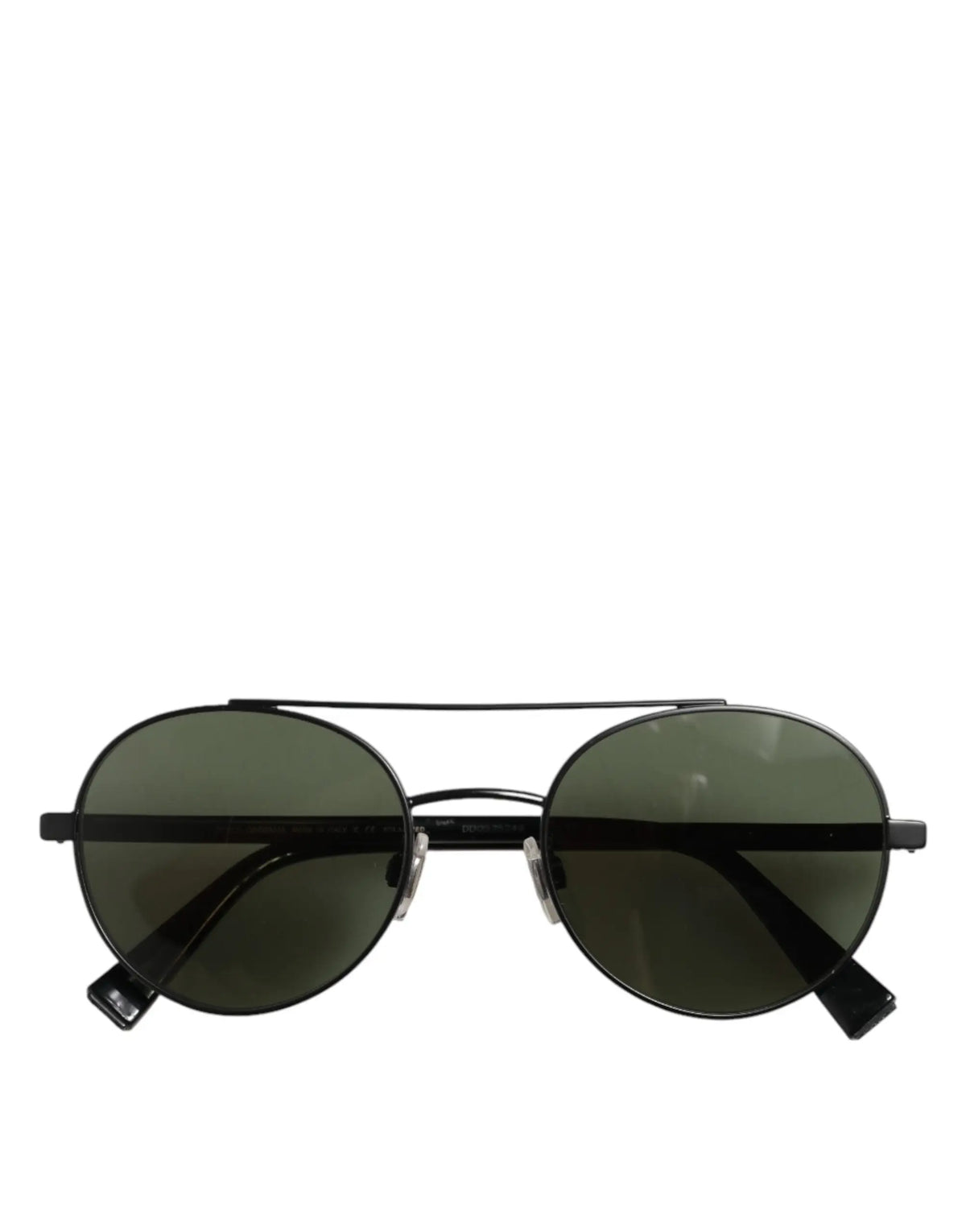 Lunettes de soleil dolce & gabbana en acier mat noir avec monture aviator et verres verts foncés