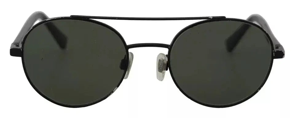 Lunettes de soleil dolce & gabbana dg2245 avec monture acier noire mate et verres gris foncé avec plaquettes argentées