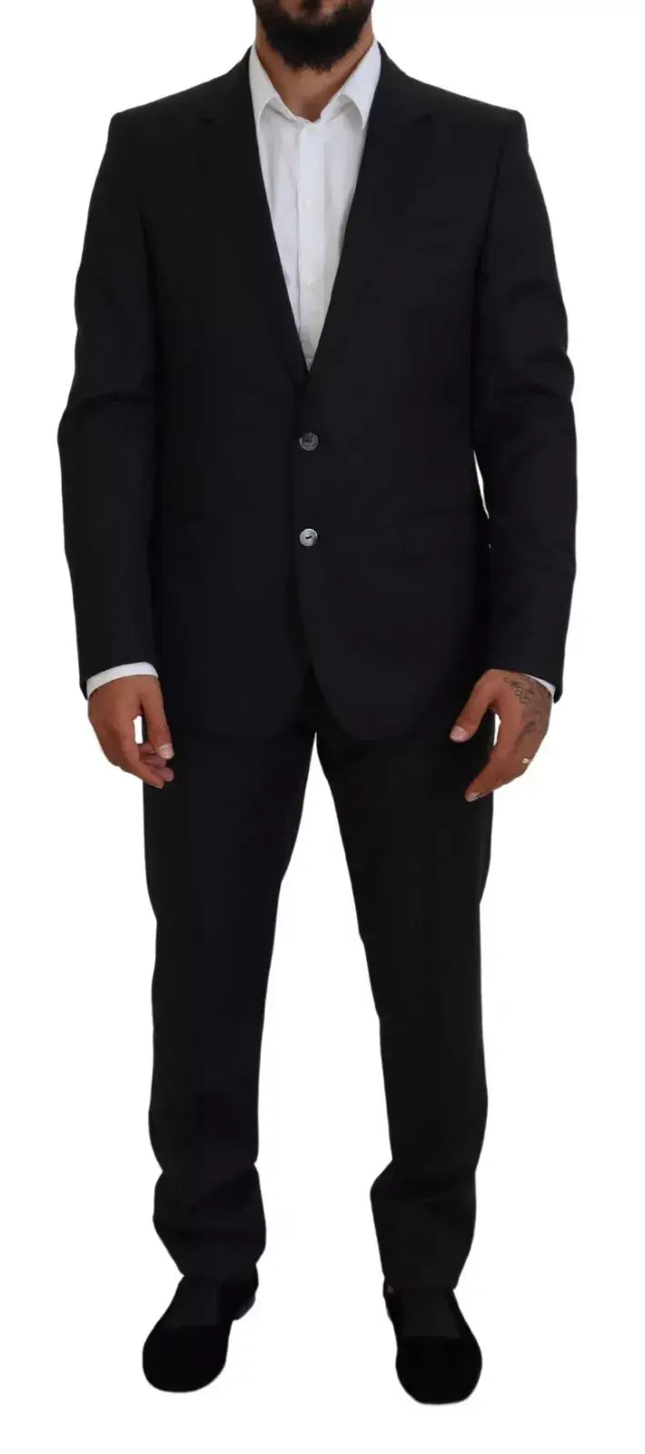 Costume deux pièces dolce & gabbana martini en laine mélangée gris avec veste à deux boutons et pantalon assorti