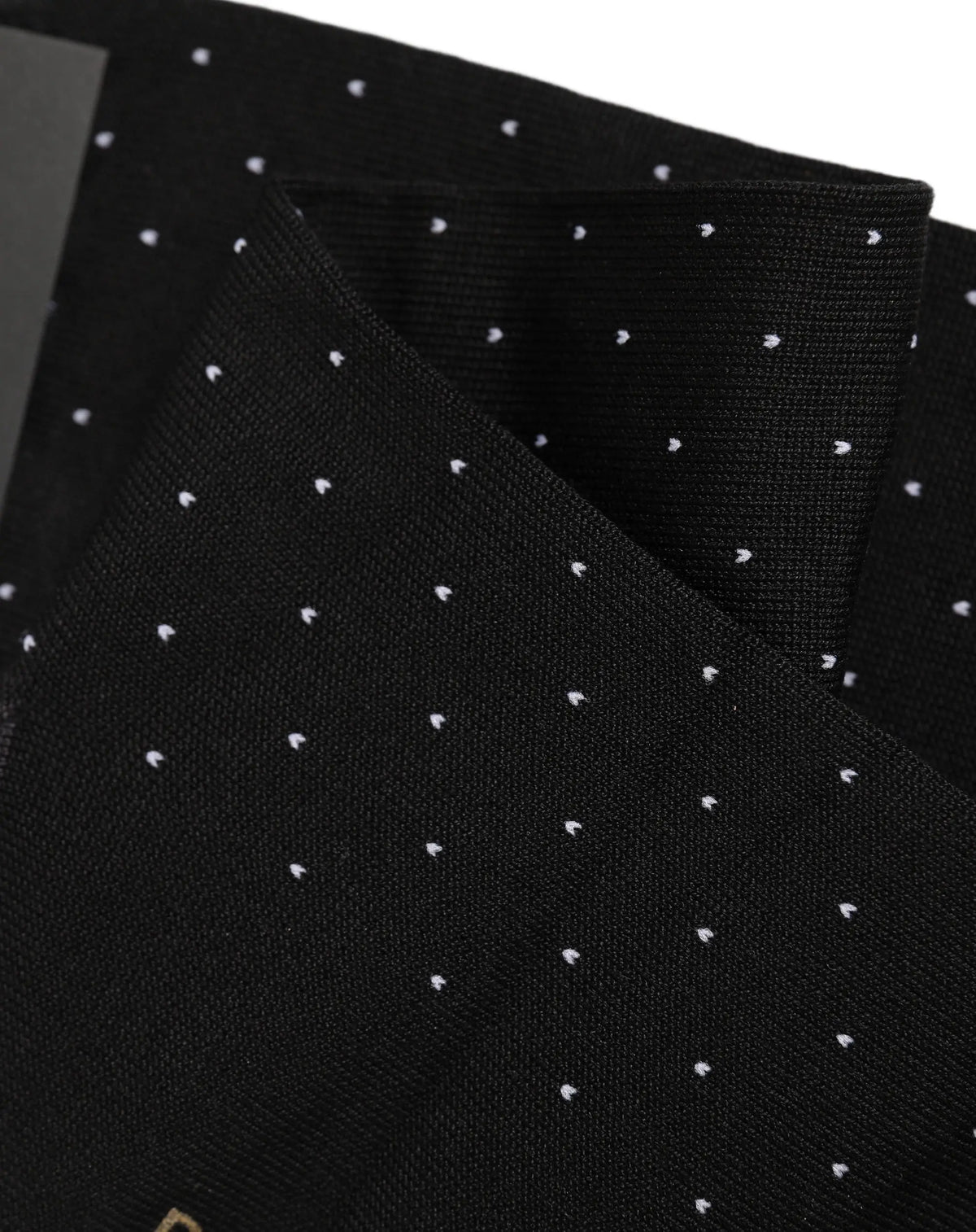 Écharpe noire en coton dolce & gabbana pour homme avec motif à petits pois blancs subtils