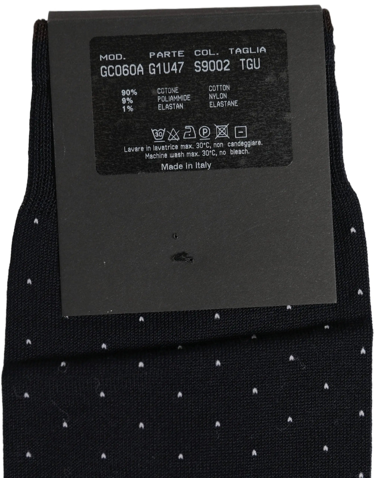 Chaussettes noires homme dolce & gabbana en coton à motifs triangulaires blancs composées à 90 pour cent de coton