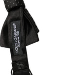 Dolce & gabbana homme noeud papillon en soie noir à pois blancs réglable pour col